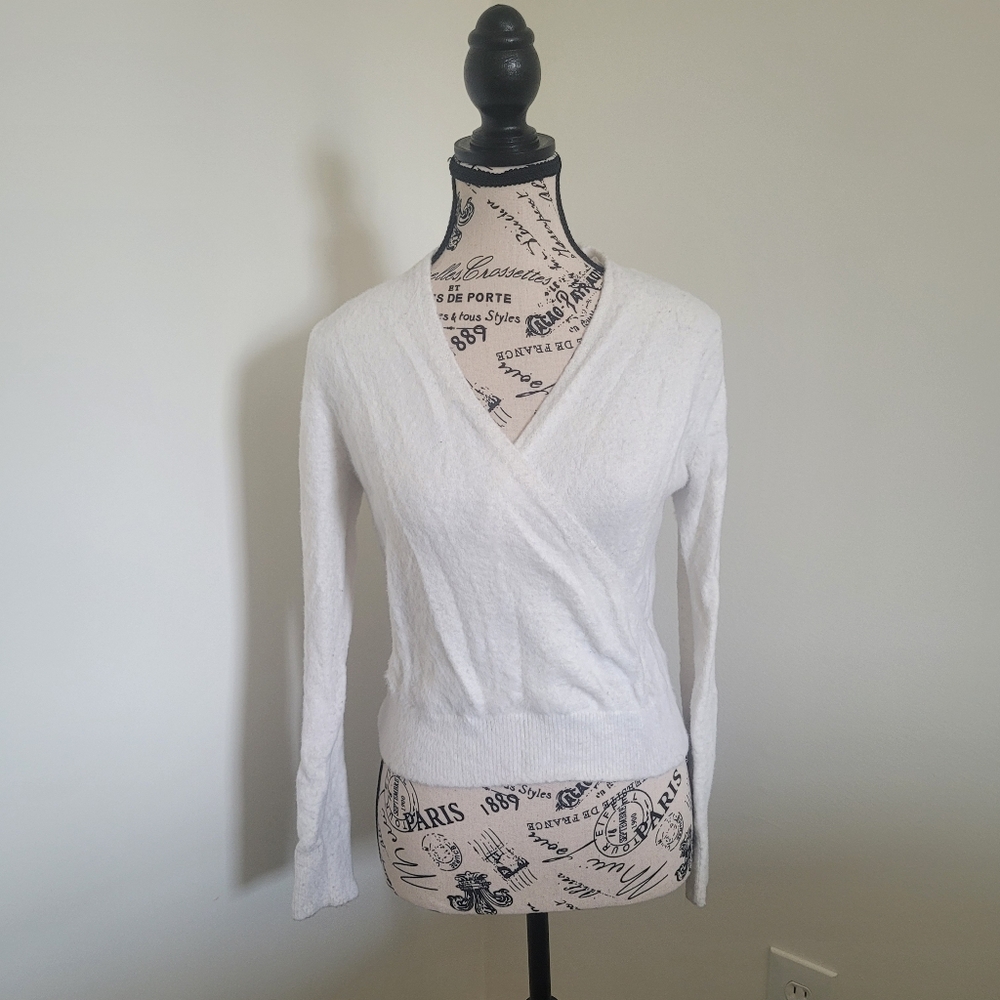 Banana Republic White Crossover Sweater